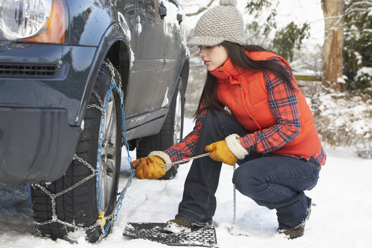 how to put on tire chains