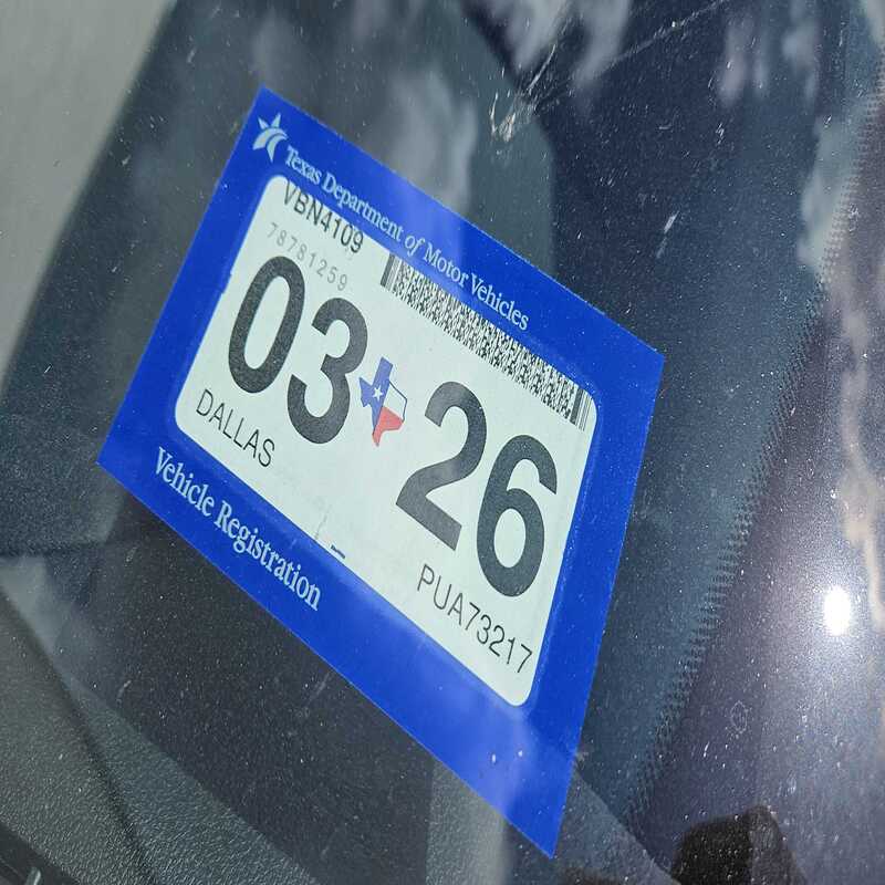 HEB Car Registration Stickers